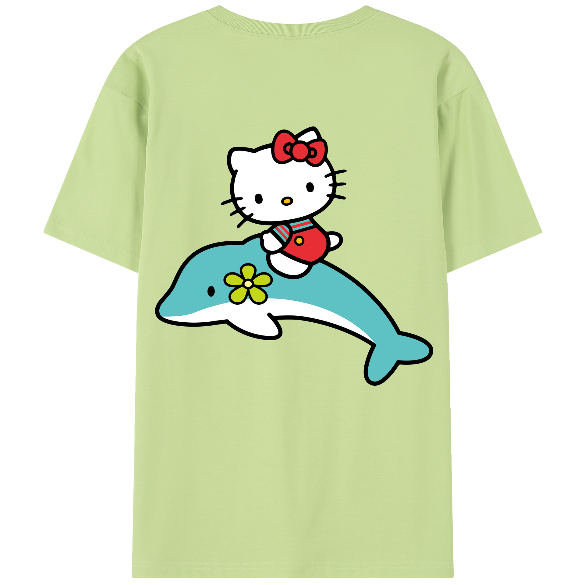 （画像用） Hello Kitty ハローキティ 綿100％半袖Tシャツ（背面プリント）